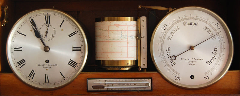 Mid-Victorian Weather Station or Self Recording Aneroid Barometer by Negretti & Zambra