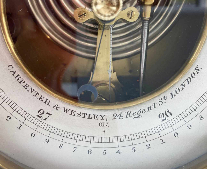 Victorian Desktop Aneroid Barometer by Carpenter & Westley Engraved to The Reverend Henry Walford