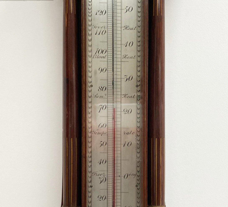 Large Early Victorian Wall Thermometer in Architectural Mahogany Case - Jason Clarke Antiques