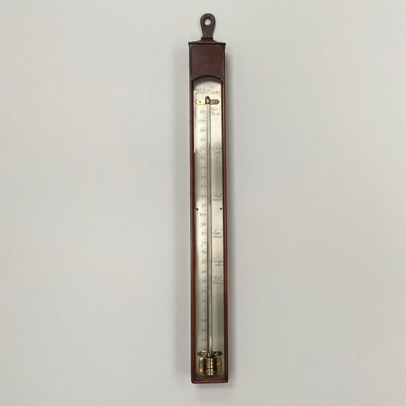 Large Eighteenth Century Mahogany Wall Thermometer by Polti of Exon