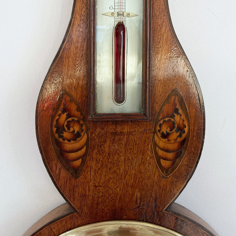 Georgian Wheel Barometer with Rare Painted Dial by Volenterio