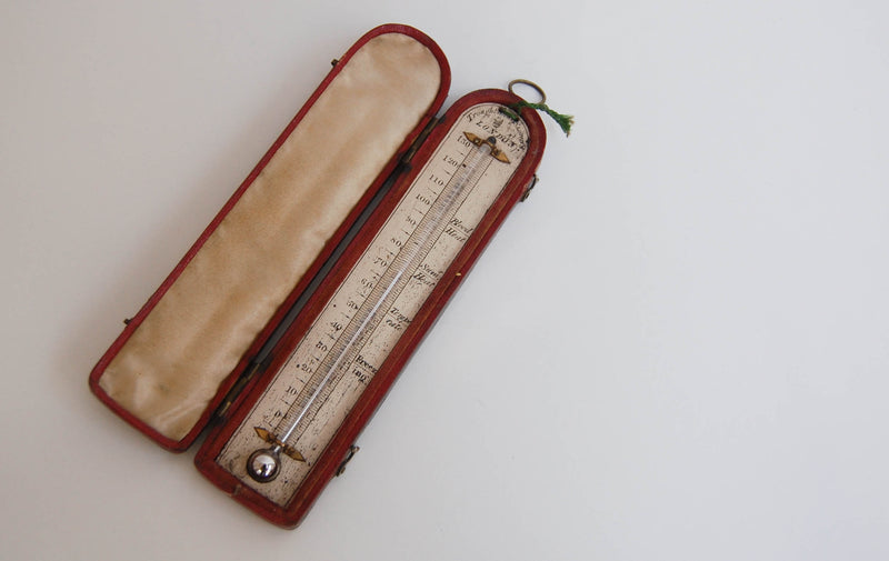 William IV Morocce Leather Cased Travelling Thermometer by Troughton & Simms London